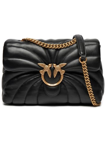 Pinko Skórzana torebka w kolorze czarnym - 28 x 19 x 10 cm