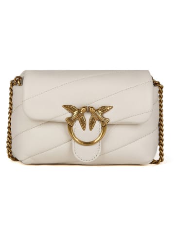 Pinko Skórzana torebka w kolorze kremowym - 18 x 13 x 6,5 cm