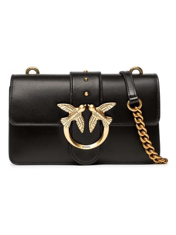 Pinko Skórzana torebka w kolorze czarnym - 21 x 14 x 6 cm