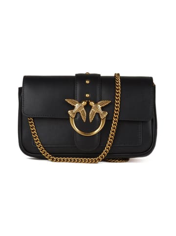 Pinko Skórzana torebka w kolorze czarnym - 20 x 12 x 4 cm