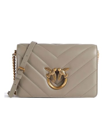 Pinko Skórzana torebka w kolorze szarobrązowym - 25 x 16 x 8 cm