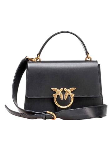 Pinko Skórzana torebka w kolorze czarnym - 25 x 18 x 9,5 cm