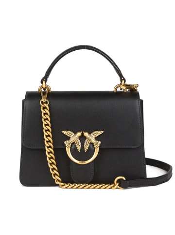 Pinko Skórzana torebka w kolorze czarnym - 20 x 14 x 7 cm