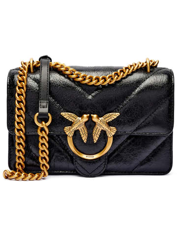 Pinko Skórzana torebka w kolorze czarnym - 21 x 12 x 6 cm