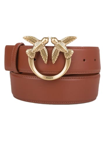 Pinko Leren riem lichtbruin