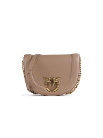 Pinko Skórzana torebka w kolorze beżowym - 23 x 19 x 8 cm