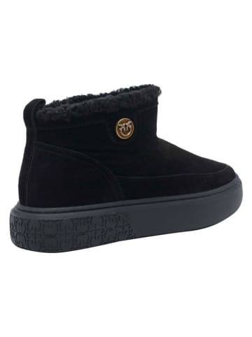 Pinko Leder-Winterboots in Schwarz