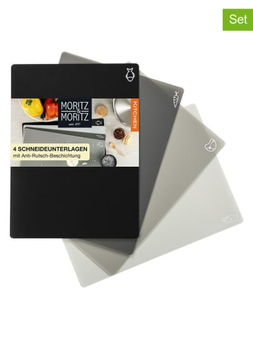 Moritz & Moritz 4-delige seet: snijmattem grijs/zwart - (L)38 x (B)28 cm