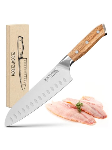 Moritz & Moritz Nóż Santoku w kolorze jasnobrązowym - dł. 31 cm