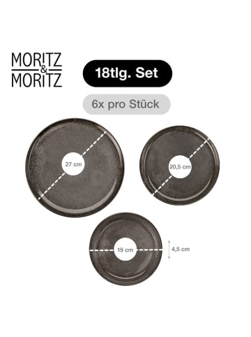 Moritz & Moritz 18-częściowy zestaw "Vida" w kolorze antracytowym