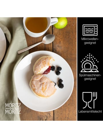 Moritz & Moritz 6-delige set: dessertborden "Basic" wit - Ø 20,5 cm