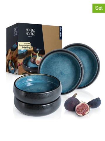 Moritz & Moritz 4er-Set: Dessertschalen "Solid" in Blau - Ø 14 cm
