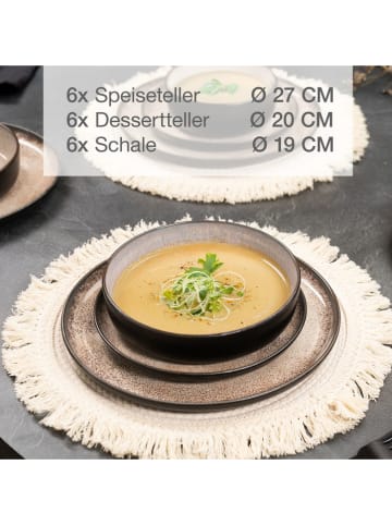 Moritz & Moritz 18-częściowy zestaw "Vida" w kolorze beżowym