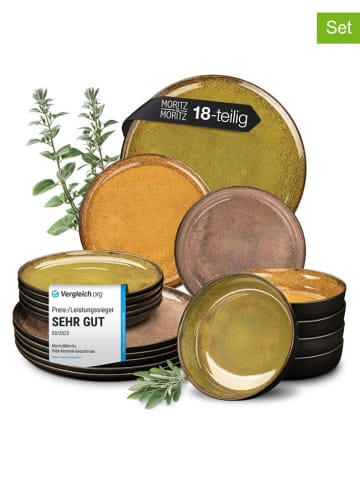 Moritz & Moritz 18-delige serviesset "Vida" geel/groen