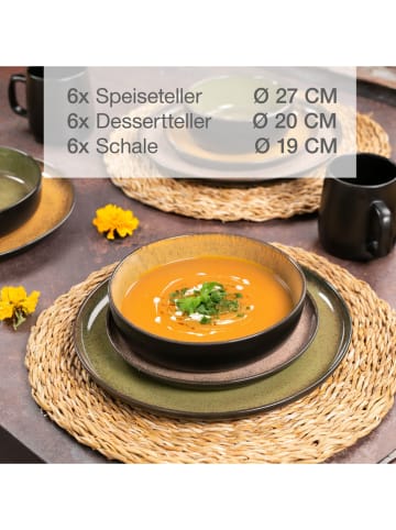 Moritz & Moritz 18tlg. Geschirrset "Vida" in Gelb/ Grün