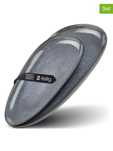 Moritz & Moritz Talerze (2 szt.) "Vida" w kolorze niebieskim do serwowania