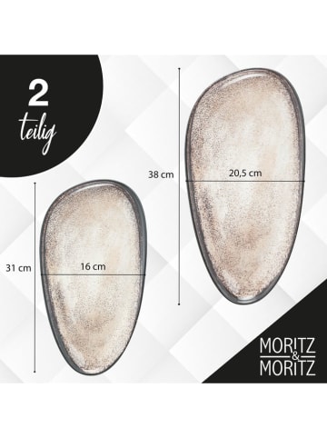 Moritz & Moritz 2-delige set: serveerborden "Vida" beige