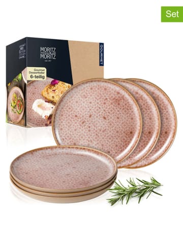 Moritz & Moritz 6-delige set: dessertborden "Terra" oranje - Ø 20,5 cm