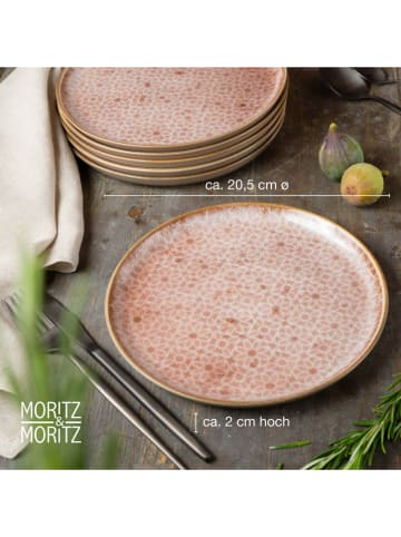 Moritz & Moritz 6er-Set: Dessertteller "Terra" in Orange - Ø 20,5 cm
