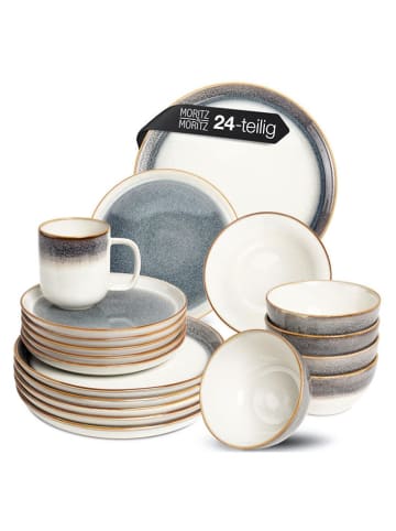 Moritz & Moritz 24-częściowy zestaw "Tarento" w kolorze biało-szarym