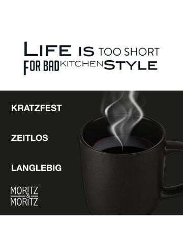 Moritz & Moritz 6er-Set: Tassen "Nordic" in Schwarz - 300 ml