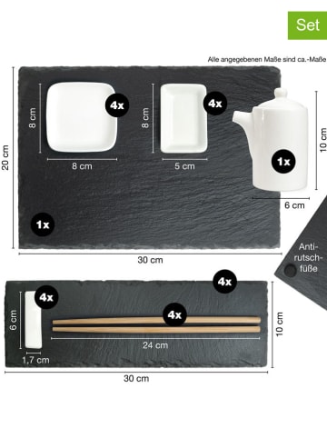 Moritz & Moritz 22-delige sushi-set zwart/wit