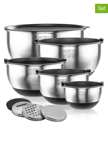 Moritz & Moritz 5-delige set: roestvrijstalen mengkommen