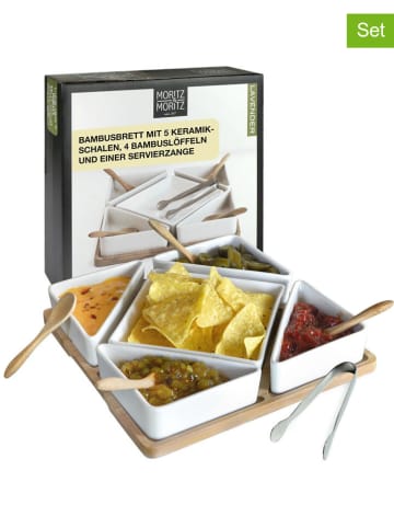 Moritz & Moritz 11tlg. Servierset "Lavender" in Weiß/ Hellbraun