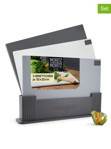 Moritz & Moritz 4-częściowy zestaw w kolorze szaro-białym do krojenia