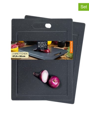 Moritz & Moritz 2er-Set: Schneidebretter in Schwarz - (L)36 x (B)27,5 cm