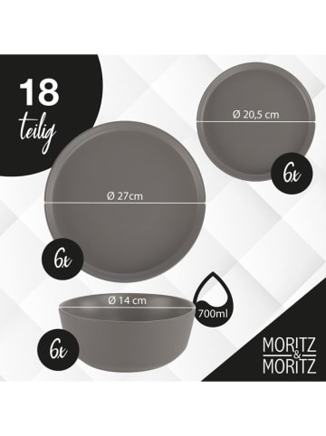 Moritz & Moritz 18-częściowy zestaw "Nordic" w kolorze szarym
