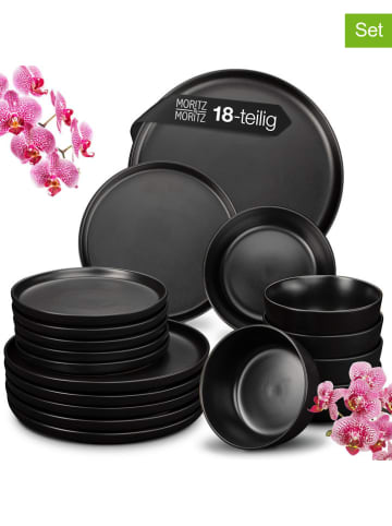 Moritz & Moritz 18-częściowy zestaw naczyń "Nordic" w kolorze czarnym