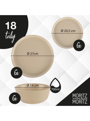 Moritz & Moritz 18-częściowy zestaw "Nordic" w kolorze szarobrązowym