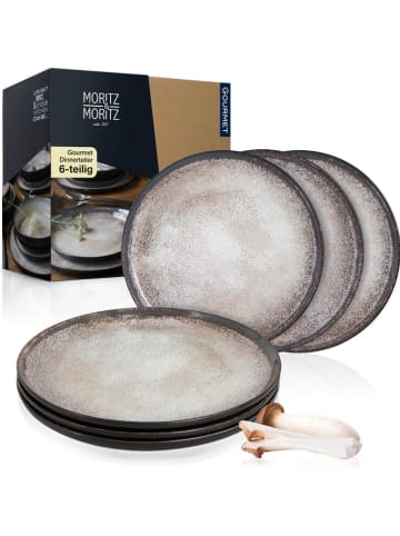 Moritz & Moritz 6er-Set: Speiseteller "Vida" in Beige - Ø 27 cm