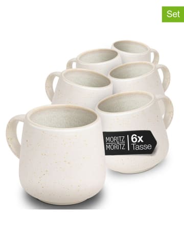 Moritz & Moritz Kubki (6 szt.) "Solid Uni" w kolorze kremowym - 400 ml