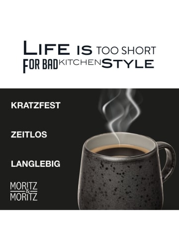 Moritz & Moritz Kubki (6 szt.) "Solid Uni" w kolorze szarym - 400 ml