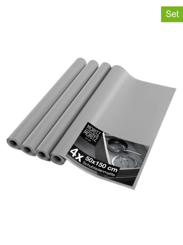 Moritz & Moritz 4er-Set: Schubladenmatten in Hellgrau - (L)150 x (B)50 cm