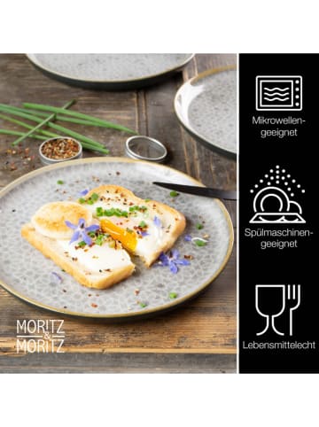 Moritz & Moritz 18tlg. Geschirrset "Terra" in Hellgrau