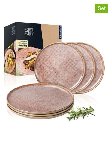 Moritz & Moritz 6-delige set: dinerborden "Terra" oranje - Ø 27 cm