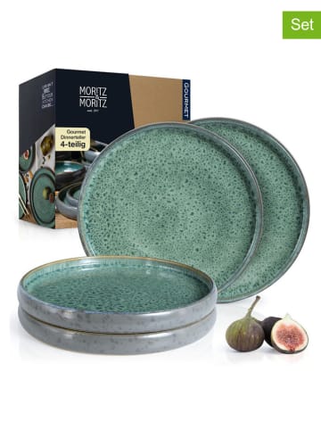 Moritz & Moritz Talerze obiadowe (4 szt.) "Solid" w kolorze zielonym - Ø 26 cm