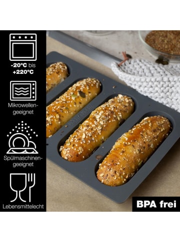 Moritz & Moritz 3-delige set: silicone broodbakvorm en accessoires grijs