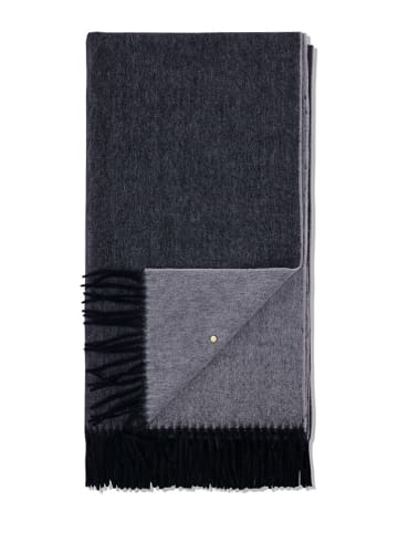 Hey Marly Wollen sjaal "Classic" zwart/grijs - (L)250 x (B)65 cm