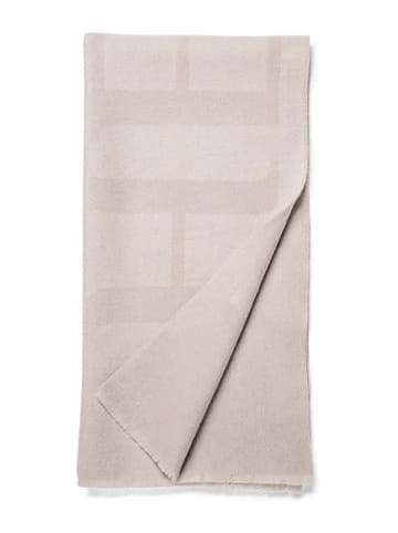 Hey Marly Wełniany szal "Signature" w kolorze kremowym - 200 x 55 cm