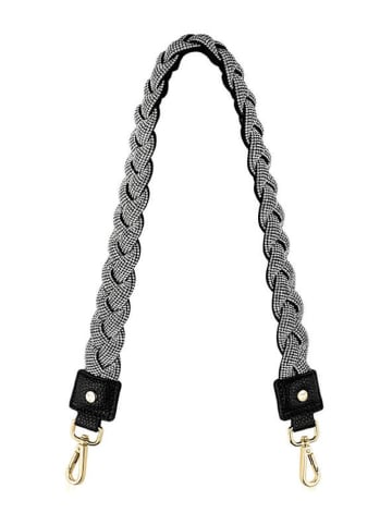 Hey Marly Pasek "Braided Glitter" w kolorze czarnym do torebki - dł. 70 cm