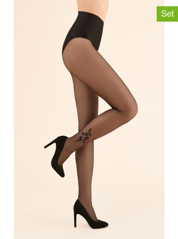 Gabriella Rajstopy (2 pary) "Flavia" w kolorze czarnym - 20 DEN