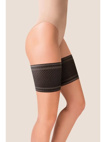 Gabriella Oberschenkelbänder "Mesh" in Schwarz - 50 DEN