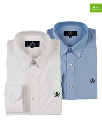 The Time of Bocha 2er-Set: Hemden - Regular fit - in Creme/ Hellblau