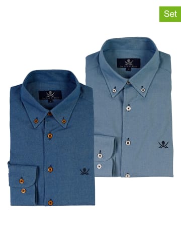 The Time of Bocha 2er-Set: Hemden - Regular fit - in Blau/ Hellblau