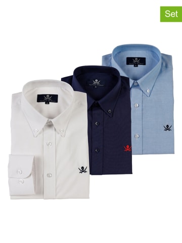 The Time of Bocha Koszule (3 szt.) - Regular fit - w kolorze błękitnym, białym i granatowym