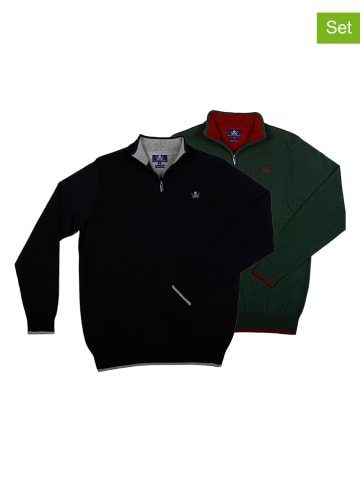 The Time of Bocha 2er-Set: Pullover in Schwarz/ Grün